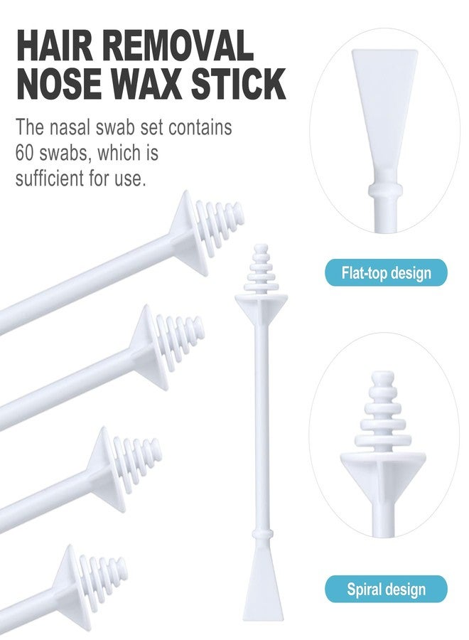 CoguZed 60 Pcs Disposable Nose Hair Removal Sticks - Soft Wax Applicators for Facial Hair Care & Ear Maintenance, Gentle Nasal Hair Remover Tools for Men/Women - Image 3